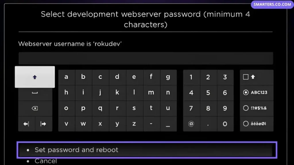 Set password and reboot