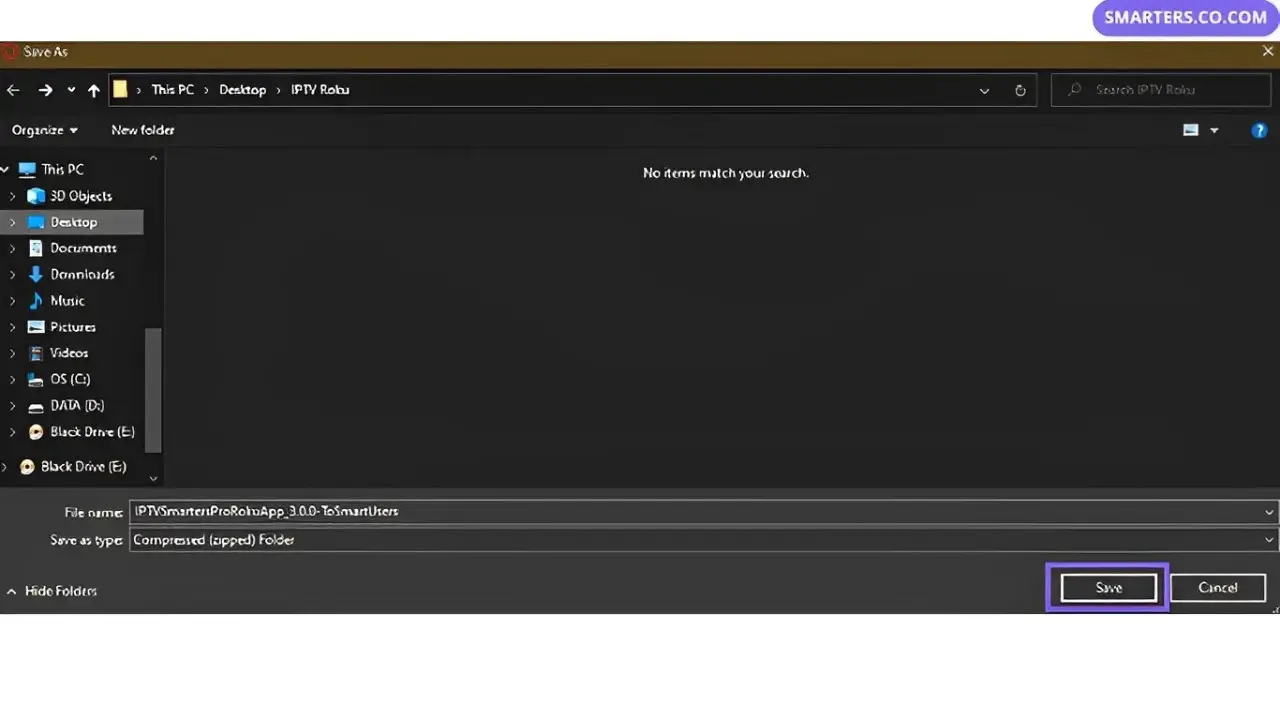 save IPTV Smarters in Desktop